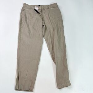 White House Black Market Pants Womens 6 Tan Linen Blend Tapered Crop